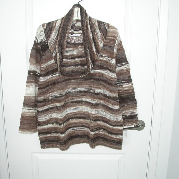 Taupe and 2 Browns Striped Loose Knit Sweater - Picture 1 of 6